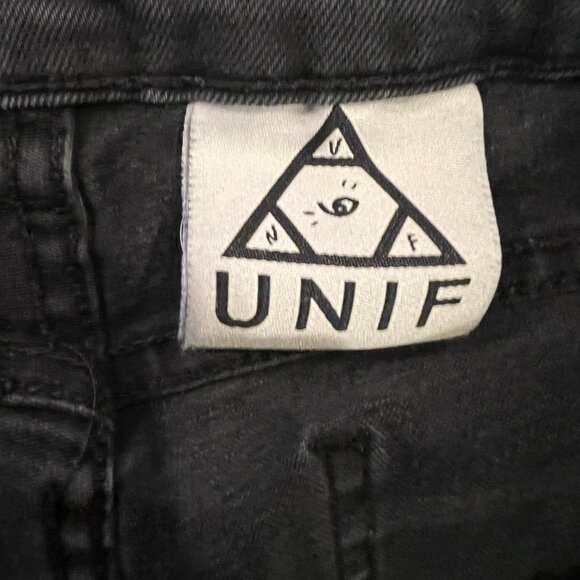 UNIF Women's Small (27x26) Black Distressed Skinny Jeans - Picture 4 of 5